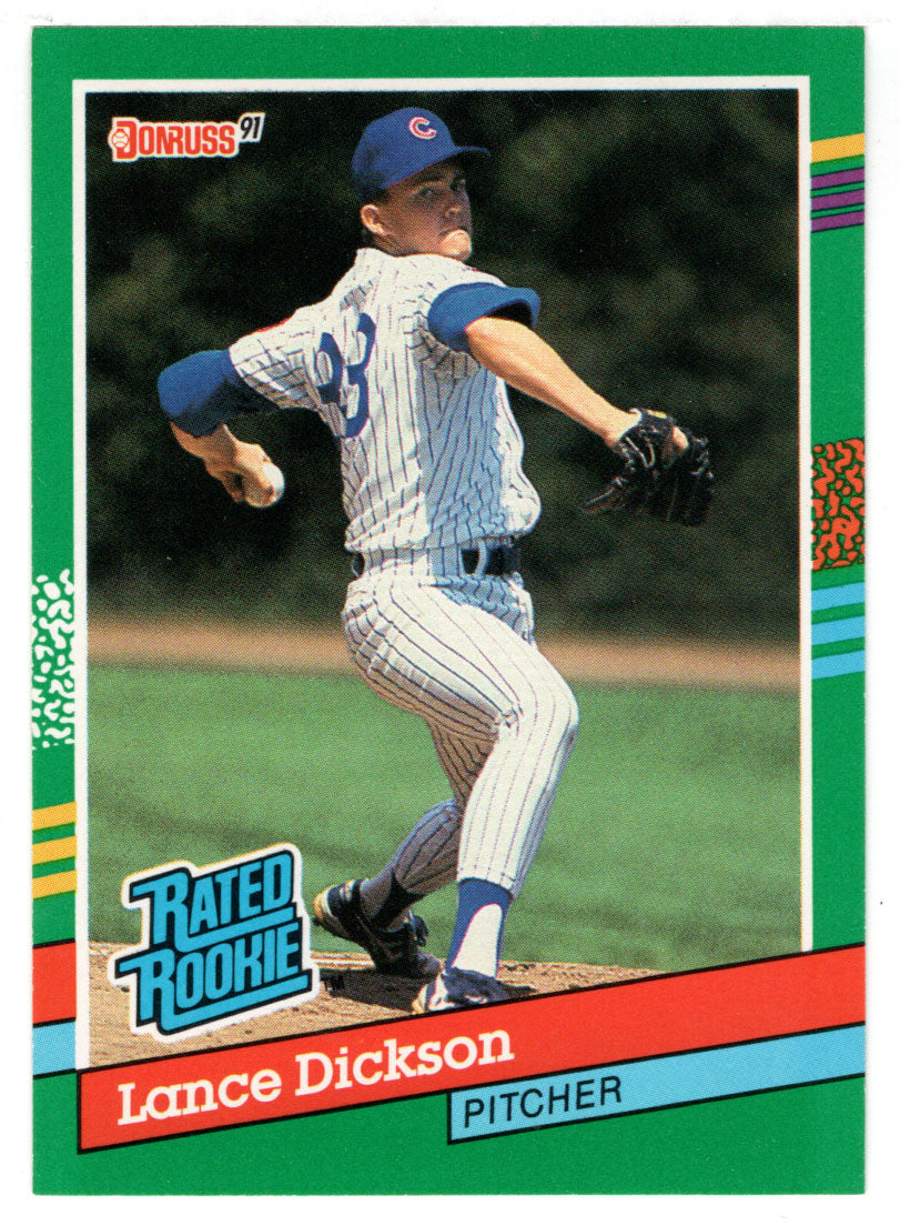 Lance Dickson RC - Chicago Cubs - Rated Rookie (MLB Baseball Card) 1991 Donruss # 424 Mint