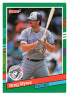 Greg Myers - Toronto Blue Jays (MLB Baseball Card) 1991 Donruss # 494 Mint