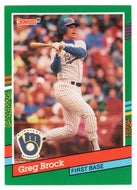 Greg Brock - Milwaukee Brewers (MLB Baseball Card) 1991 Donruss # 572 Mint