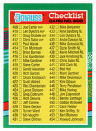 Checklist # 7 (# 409 - # 506) (MLB Baseball Card) 1991 Donruss # 600 Mint