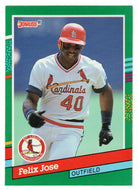 Felix Jose - St. Louis Cardinals (MLB Baseball Card) 1991 Donruss # 656 Mint
