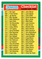 Checklist # 8 (# 507 - # 604) (MLB Baseball Card) 1991 Donruss # 700 Mint