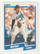 Don Aase - New York Mets (MLB Baseball Card) 1990 Fleer # 196 Mint