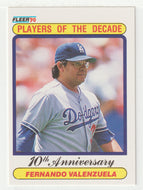 Fernando Valenzuela - Los Angeles Dodgers - Players of the Decade (MLB Baseball Card) 1990 Fleer # 622 Mint