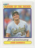 Jose Canseco - Oakland Athletics - Players of the Decade (MLB Baseball Card) 1990 Fleer # 629 Mint