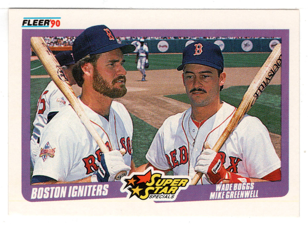 Wade Boggs - Mike Greenwell - Boston Red Sox - Super Stars (MLB Baseball Card) 1990 Fleer # 632 Mint
