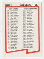 Checklist # 4 (#290-#388) (MLB Baseball Card) 1990 Fleer # 657 Mint