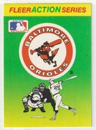 Baltimore Orioles Logo - Action Stickers (MLB Baseball Card) 1990 Fleer # 6 Mint