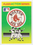 Boston Red Sox Logo - Action Stickers (MLB Baseball Card) 1990 Fleer # 7 Mint
