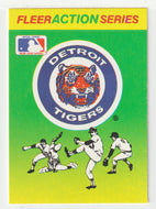 Detroit Tigers Logo - Action Stickers (MLB Baseball Card) 1990 Fleer # 15 Mint