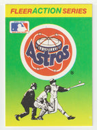 Houston Astros Logo - Action Stickers (MLB Baseball Card) 1990 Fleer # 16 Mint
