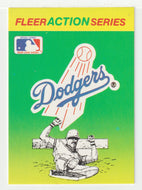 Los Angeles Dodgers Logo - Action Stickers (MLB Baseball Card) 1990 Fleer # 18 Mint