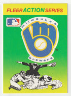 Milwaukee Brewers Logo - Action Stickers (MLB Baseball Card) 1990 Fleer # 21 Mint