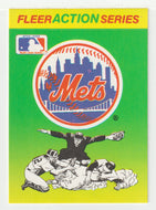 New York Mets Logo - Action Stickers (MLB Baseball Card) 1990 Fleer # 26 Mint