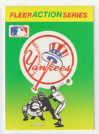 New York Yankees Logo - Action Stickers (MLB Baseball Card) 1990 Fleer # 27 Mint