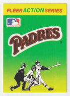 San Diego Padres Logo - Action Stickers (MLB Baseball Card) 1990 Fleer # 32 Mint