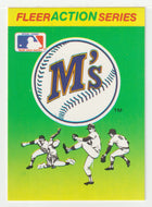 Seattle Mariners Logo - Action Stickers (MLB Baseball Card) 1990 Fleer # 34 Mint