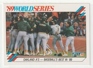 Oakland A's Celebrate - Oakland Athletics - '89 World Series (MLB Baseball Card) 1990 Fleer # 12 Mint