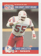 Chris Singleton RC - New England Patriots - Draft Pick (NFL Football Card) 1990 Pro Set # 676 Mint