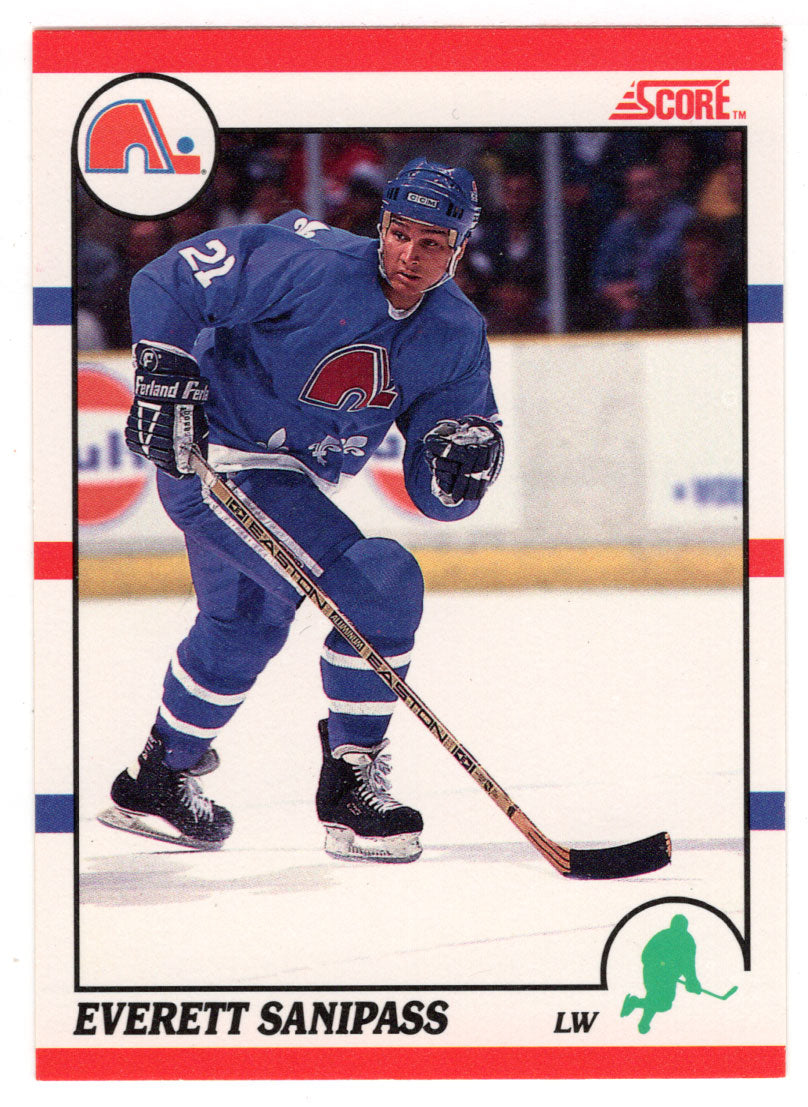 Everett Sanipass RC - Quebec Nordiques (NHL Hockey Card) 1990-91 Score Canadian Bilingual # 28 Mint