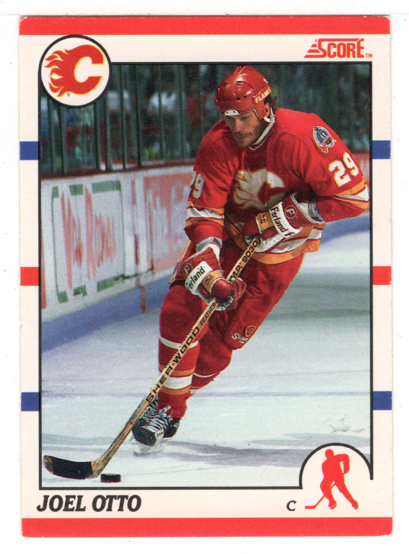 Joel Otto - Calgary Flames (NHL Hockey Card) 1990-91 Score Canadian Bilingual # 128 Mint