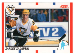 Zarley Zalapski - Pittsburgh Penguins (NHL Hockey Card) 1990-91 Score Canadian Bilingual # 218 Mint