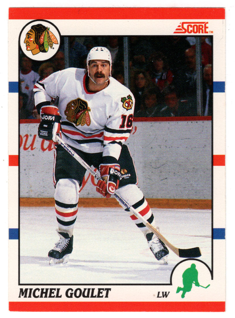 Michel Goulet - Chicago Blackhawks (NHL Hockey Card) 1990-91 Score Canadian Bilingual # 221 Mint
