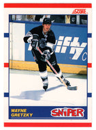 Wayne Gretzky - Los Angeles Kings - Sniper (NHL Hockey Card) 1990-91 Score Canadian Bilingual # 336 Mint
