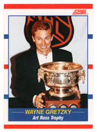 Wayne Gretzky - Los Angeles Kings - Art Ross Trophy (NHL Hockey Card) 1990-91 Score Canadian Bilingual # 361 Mint