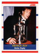 Patrick Roy - Montreal Canadiens - Vezina Trophy (NHL Hockey Card) 1990-91 Score Canadian Bilingual # 364 Mint