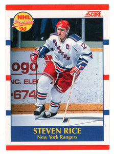 Steven Rice RC - New York Rangers (NHL Hockey Card) 1990-91 Score Canadian Bilingual # 390 Mint