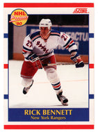 Rick Bennett RC - New York Rangers (NHL Hockey Card) 1990-91 Score # 400 Mint