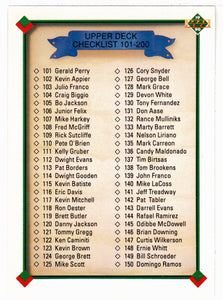 Checklist # 101 - # 200 (MLB Baseball Card) 1990 Upper Deck # 200 Mint