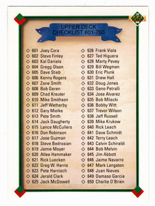 Checklist # 601 - # 700 (MLB Baseball Card) 1990 Upper Deck # 700 Mint