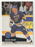 Brett Hull - St. Louis Blues - Pro Set Player of the Year (NHL Hockey Card) 1991-92 Pro Set # 326 Mint