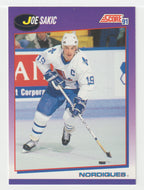 Joe Sakic - Quebec Nordiques (NHL Hockey Card) 1991-92 Score American # 25 Mint