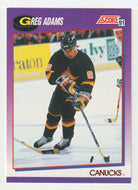 Greg Adams - Vancouver Canucks (NHL Hockey Card) 1991-92 Score American # 44 Mint