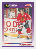 Keith Brown - Chicago Blackhawks (NHL Hockey Card) 1991-92 Score American # 76 Mint