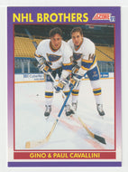Gino & Paul Cavallini - St. Louis Blues - Brothers (NHL Hockey Card) 1991-92 Score American # 308 Mint