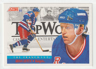 Brian Leetch - New York Rangers - The Franchise (NHL Hockey Card) 1991-92 Score American # 333 Mint