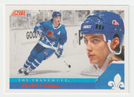 Joe Sakic - Quebec Nordiques - The Franchise (NHL Hockey Card) 1991-92 Score American # 336 Mint
