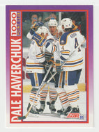 Dale Hawerchuk - 1,000 Point Club (NHL Hockey Card) 1991-92 Score American # 376 Mint