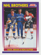 Sutter Brothers - Rich, Brian & Joe (NHL Hockey Card) 1991-92 Score American # 378 Mint