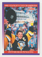 Stanley Cup Champs - Pittsburgh Penguins - Captain Mario Lemieux (NHL Hockey Card) 1991-92 Score American # 425 Mint