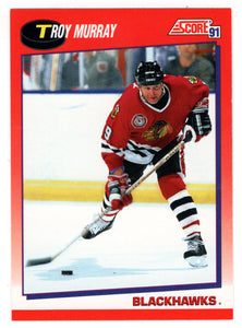 Troy Murray - Chicago Blackhawks (NHL Hockey Card) 1991-92 Score Canadian Bilingual # 53 Mint