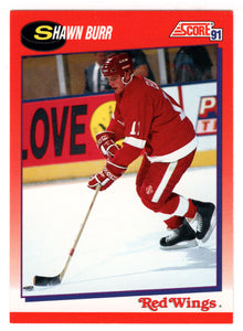 Shawn Burr - Detroit Red Wings (NHL Hockey Card) 1991-92 Score Canadian Bilingual # 54 Mint