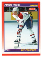 Patrick Lebeau RC - Montreal Canadiens - Top Prospect (NHL Hockey Card) 1991-92 Score Canadian # 280 Mint