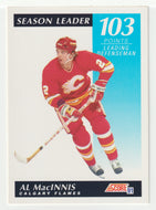 Al MacInnis - Calgary Flames - Season Leaders - Defenseman Points (NHL Hockey Card) 1991-92 Score Canadian # 299 Mint