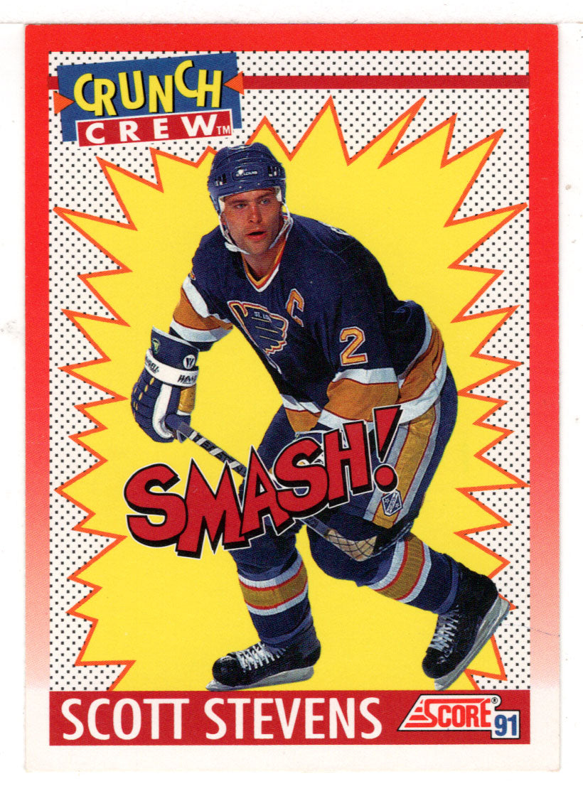 Scott Stevens - St. Louis Blues - Crunch Crew (NHL Hockey Card) 1991-92 Score Canadian Bilingual # 307 Mint