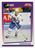 Joe Sakic - Quebec Nordiques (NHL Hockey Card) 1991-92 Score Canadian Purple # 25 Mint